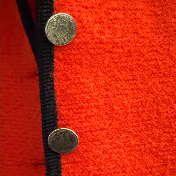 Giesswein Swiss wool vintage jacket with black corded trim and metal button - Picture 3 of 6